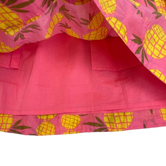 J. Crew 100% Cotton Pineapple Print Pink Mini Skirt Womens Small - Picture 5 of 6
